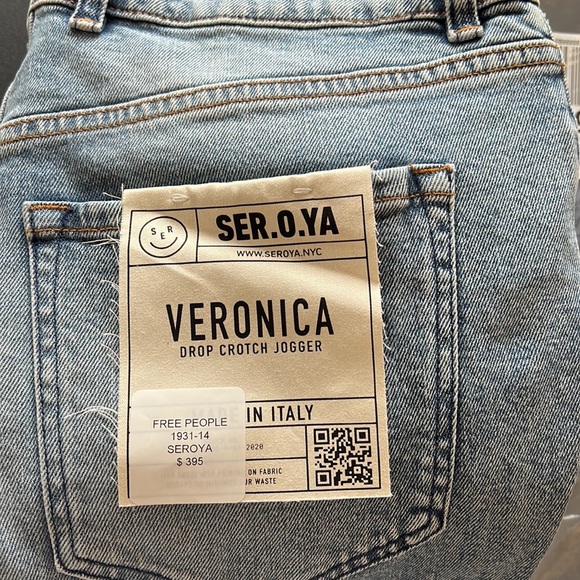 Free People x SER.O.YA Veronica Denim Joggers - Picture 11 of 12